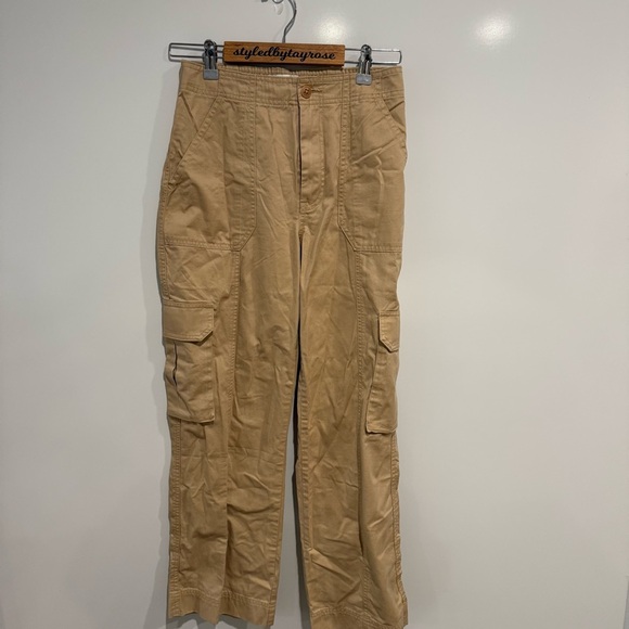 NWT Abercrombie & Fitch Curve Love Relaxed Fit Cargo Pants Tan - Picture 8 of 13